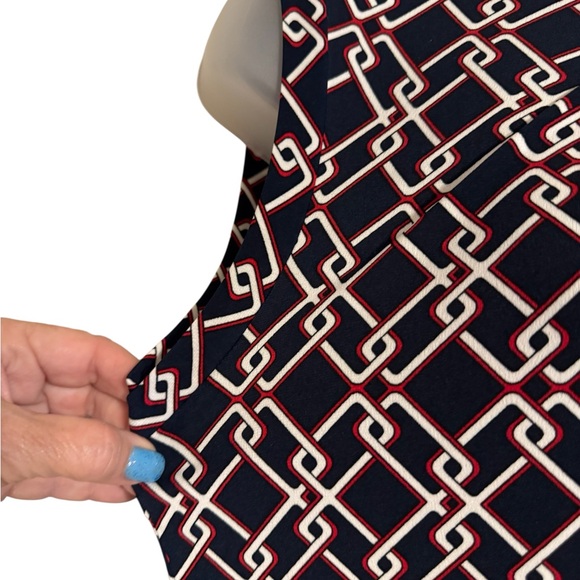 Tommy Hilfiger Navy  Geometric Knot Blouse  MEDIUM   #7 - Picture 3 of 8
